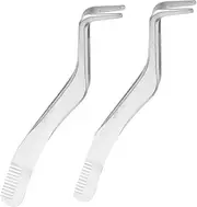 SOESFOUFU 2pcs Curved Eyelash Tweezers with Built Comb Stainless Steel Eyelash Extension Applicator for DIY False Lashes Lightweight Portable Makeup Tool for Eye Looks