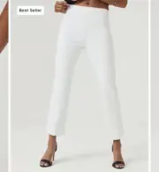 Spanx Women's On-the-Go Kick Flare Pant White Stretch Plus Size 1X Tall NWT $148