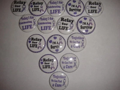 Relay for Life sayingsbuttons flat back or pin badge cabochons embellish magnet
