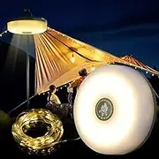 GENHY Camping String Lights - 6 Modes, USB Rechargeable, Waterproof & Portable, Perfect for Camping, Christmas, and Outdoor Use (32.8ft)