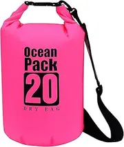 [YCYUYK] Floating Waterproof Dry Bag 2l Bag Strap Roll Top Sack for Kayaking Rafting Boating Swimming Camping Beach (Pink)