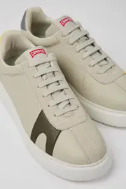 Twins Gray leather and nubuck sneakers for men