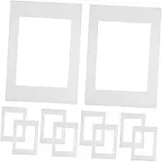 Cardboard Photo Frame Liners 10 Pack A4 Size Round Square Holes Matte Board Mats for Artwork Picture Corners for Easy Moving