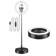 10" LED Ring Light Stand Phone Holder Foldable 5800K Dimmable For Makeup Live