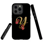 For Apple iPhone 13 Pro Case, Armour Back Cover, Embellished Letter Y