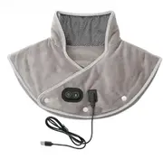 Electric Heating shoulder Neck Pad Massager USB Cervical Brace Wrap Thermal Compress Relieve Pain Fatigue Warm Back Brace Tool Grey HeatMassage