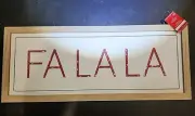 Falala Christmas Decor Sign with Sparkle NEW Ready To Hang. With Tag