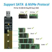 NVMe to USB Adapters, M.2 SSD to USB 3.1 Type A Card, Key PCIe Hard HOT