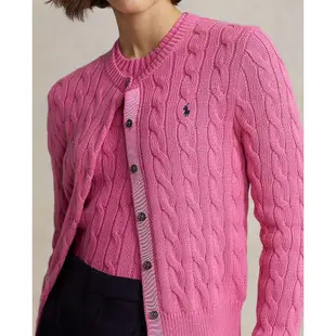 Ralph Lauren 粉色 白色 小馬標 麻花純棉針織外套 1998元
