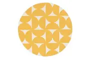 Zaki Yellow and Ivory Geometric Washable Round Rug