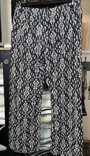 NWT Zara Size Large Ava Pants Patterned Button Fly