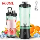 Mini Fruit Juicer USB Blender Shaker Cup Electric Smoothie Maker Bottle 600ml