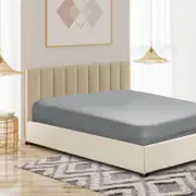 Royal Comfort 1200 Thread Count Fitted Sheet Ultra Soft Bedding King Light Grey
