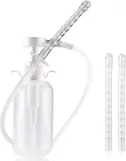 Anal Douche and Enema Bulb System Kit-Medical Manual Pressure Enemas for Anal or Vaginal Douching Aids in Hygiene-Reusable for Douche, Coffee & Water Colon Cleansing/Detox,3 Nozzle Tips-10 oz