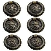 6PCS Drop Ring Handles Dresser Ring Pull Brass Oil-Rubbed 1.8in/46mm Bronze
