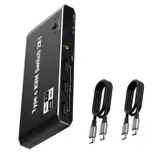 2x1 8K 4K USB C KVM Switch 3.5mm 100W PD Charge Type C KVM Switch Accessories