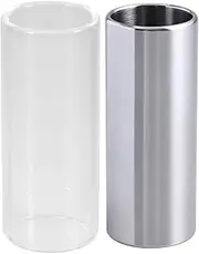 Guitar Slides for Electric 2pcs Guitar Slides Bottleneck Stainless Steel and Glass Slides for Guitar Bass Guitar Accessory 60mm (Transparent And Silver) Lap Steel Guitar