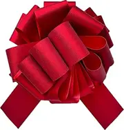1PC Giant Pull Bow for Gift Wrapping, 14" Sparkling Glitter Ribbon Large Bow, (Pack of 1, 14 Inches) Instant Car Bow for Appliances, Bike, Big Bow for Birthday Presents Wedding Decoration (Bright Red)