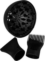Hair Dryer Nozzles Set Diffuser Comb Concentrator Universal Drying Even Heat Sturdy Safe Easy to Carry for Home Travel