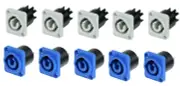 10 Pack - Neutrik NAC3MPB-1 + NACMPA-1 PowerCON In/Out Panel Mount Connectors