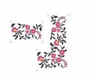 Flowers machine embroidery design Cross stitch border pattern