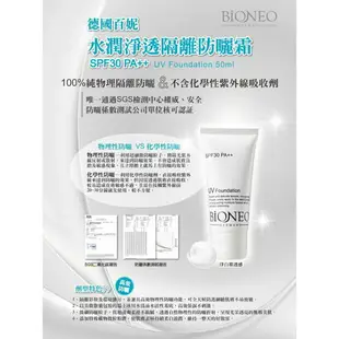 【BiONEO 百妮】粉鑽潤色CC霜SPF50****30ml /水潤淨透隔離防曬霜SPF30 PA++50ml ✦美康藥局✦