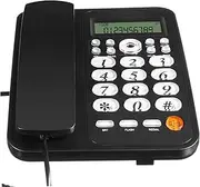 Corded Telephone for Seniors Household Office Telephone Speed Memory Dial Wired Connection Telephone Phone Caller Identification Corded Telephone Speaker Fixed Telephone Metal Core
