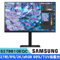 在飛比找momo購物網優惠-【SAMSUNG 三星】S27B610EQC 27型 2K 