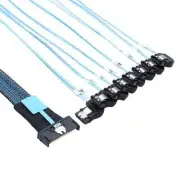 MCIO SFF-8654 8i PCI-E Ultraport Slimline 5.0 To 8X SATA 7P Right Female Cable