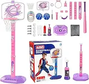 Basketball Hoop, Toddler Basketball Hoop – Basketball Playage Full Sports Toy, Ball Baseball Toy Indoor Outdoor Sport for 1 to 8 Years, Boys, Sons