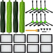 18 Pack Replacement Parts Accessories Compatible for iRobot Roomba i3 i3+ i7 i7+ i4 i6 i6+i8 i8+/Plus E5 E6 E7 J7 I,E &J Series Vacuum Cleaner 2 Set of Roller Brush & 8 Filters & 8 Side Brushes