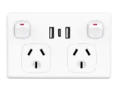 3.6 amp Dual USB & USB-C Double Power Point GPO