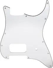 Musiclily Pro 11 Holes Single Uncovered Humbucker and Pot Slot Guitar Pickguard for USA/Mexico Fender Tom DeLonge Strat Style Electric Guitar, 3ply White