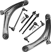 ASUPRICOS 8pcs Suspension Kit for 2007-2017 Dodge Caliber for Jeep Compass for Jeep Patriot, Front Lower Control Arms with Ball Joints Sway Bar Links Inner and Outer Tie Rod Ends