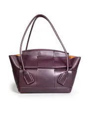 Burgundy Leather Arco Tote Bag