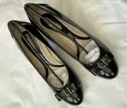 Naturalizer Women's Black Shiny Brix Patent Leather Pumps NIB Size 9.5 with Bow