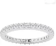 [Generic] Customize Jewel 1/2 Ct.tw Round Cut Lab Grown Diamond Shared Prong Eternity Wedding Band In 10K White Yellow Rose Gold,DEF-VVS/VS, Medium, Diamond Gold Gemstone, Created Diamond