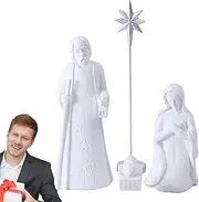 Christmas Nativity Scene Set | Christmas Nativity Scene Nativity Set | Elegant White Christmas Ornaments for Family Friends Colleagues Christmas Birthday