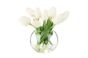 Rogue Tulip Bunch Sphere Vase - White