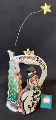 2002 Blue Sky T-Lite Candle Holder Heather Goldminc The Gingerbread Kingdom NWT