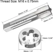 M16×0.75 HSS Metric Tap And Die Set,Thread Tap + Round Die Right Hand HSS Taper
