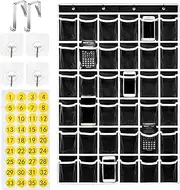 Classroom Pocket Chart, Wall Mount Pocket Chart, Classroom Phone Holder, Hanging Phone Chart, Pocket Chart Organizer for Classroom Storage36-Pockets