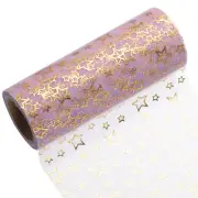 6" Gold Glitter Tulle Ribbon Rolls Shimmer Star Fabric 10 Yards, Purple