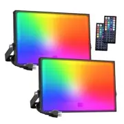 2 Pack RGBW LED Flood Light 800W Equivalent, 100W Color Changing Floodlight