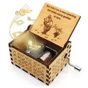 Wooden Music Box - The Pooh Saying Music Box, Gift for Friend, Merry Brown04