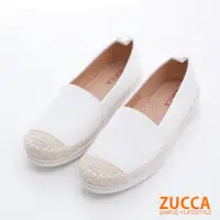 在飛比找Yahoo奇摩購物中心優惠-ZUCCA-拼接編織色平底鞋-白-z6804we