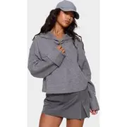 Charcoal Grey Marl Chunky Knit Half Zip Jumper, Charcoal Grey