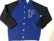 Polo Ralph Lauren Boy's 2T 3T Snap Button Front Knit Varsity Sweater Cardigan