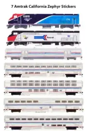 Amtrak California Zephyr 7 individual Stickers Andy Fletcher