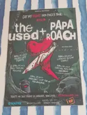 THE USED - PAPA ROACH 2023 Australia Laminated Tour Poster - GENUINE & BRAND NEW